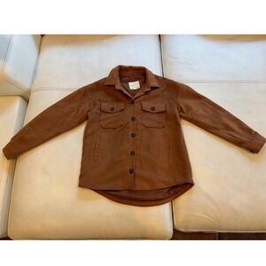 Thread & Supply Women S Copper Brown Shacket Button Front Shirt Jacket Western